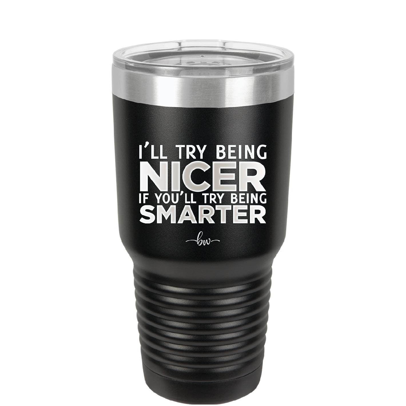I'll Try Being Nicer if You'll Try Being Smarter - Laser Engraved Stainless Steel Drinkware - 2310 -