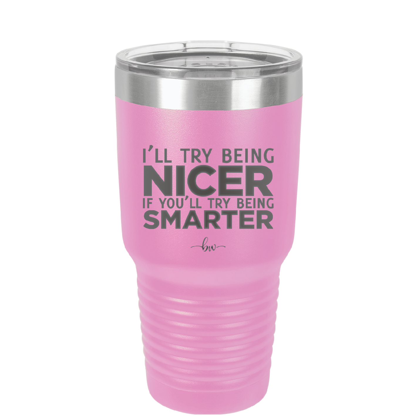 I'll Try Being Nicer if You'll Try Being Smarter - Laser Engraved Stainless Steel Drinkware - 2310 -