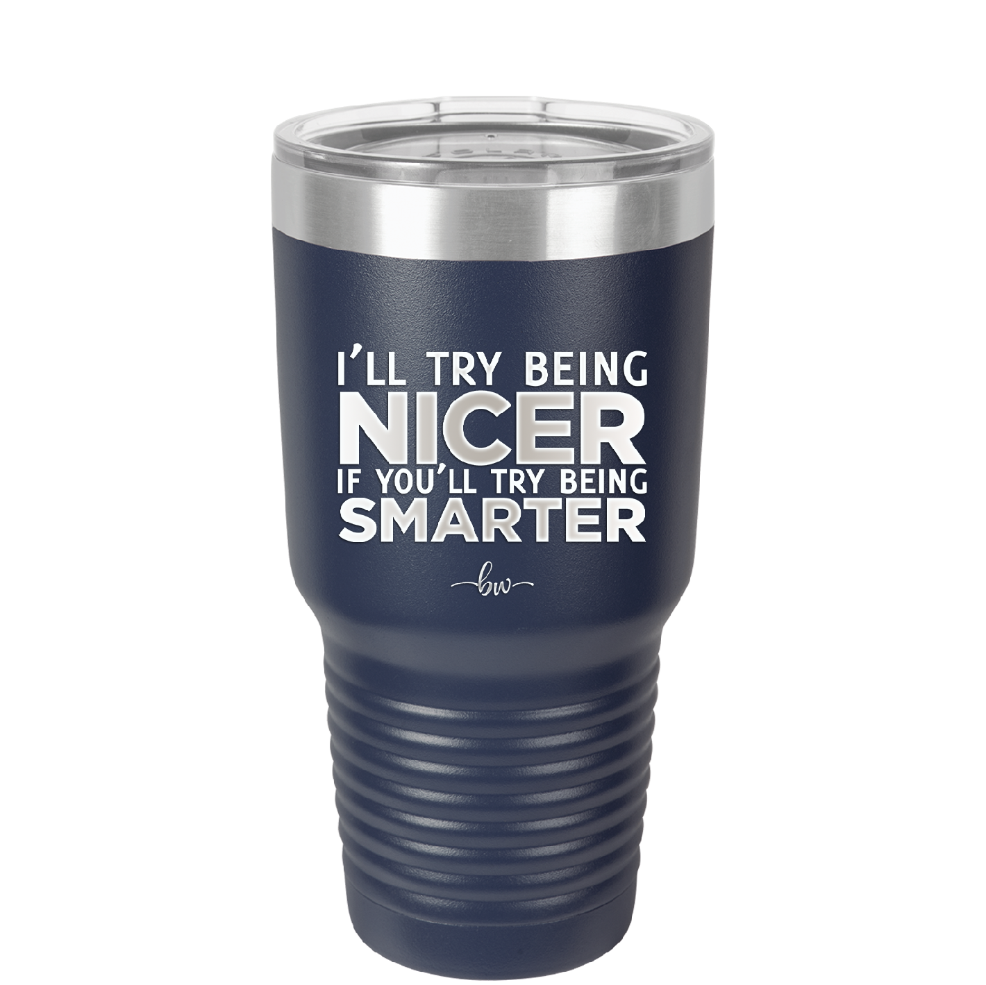 I'll Try Being Nicer if You'll Try Being Smarter - Laser Engraved Stainless Steel Drinkware - 2310 -