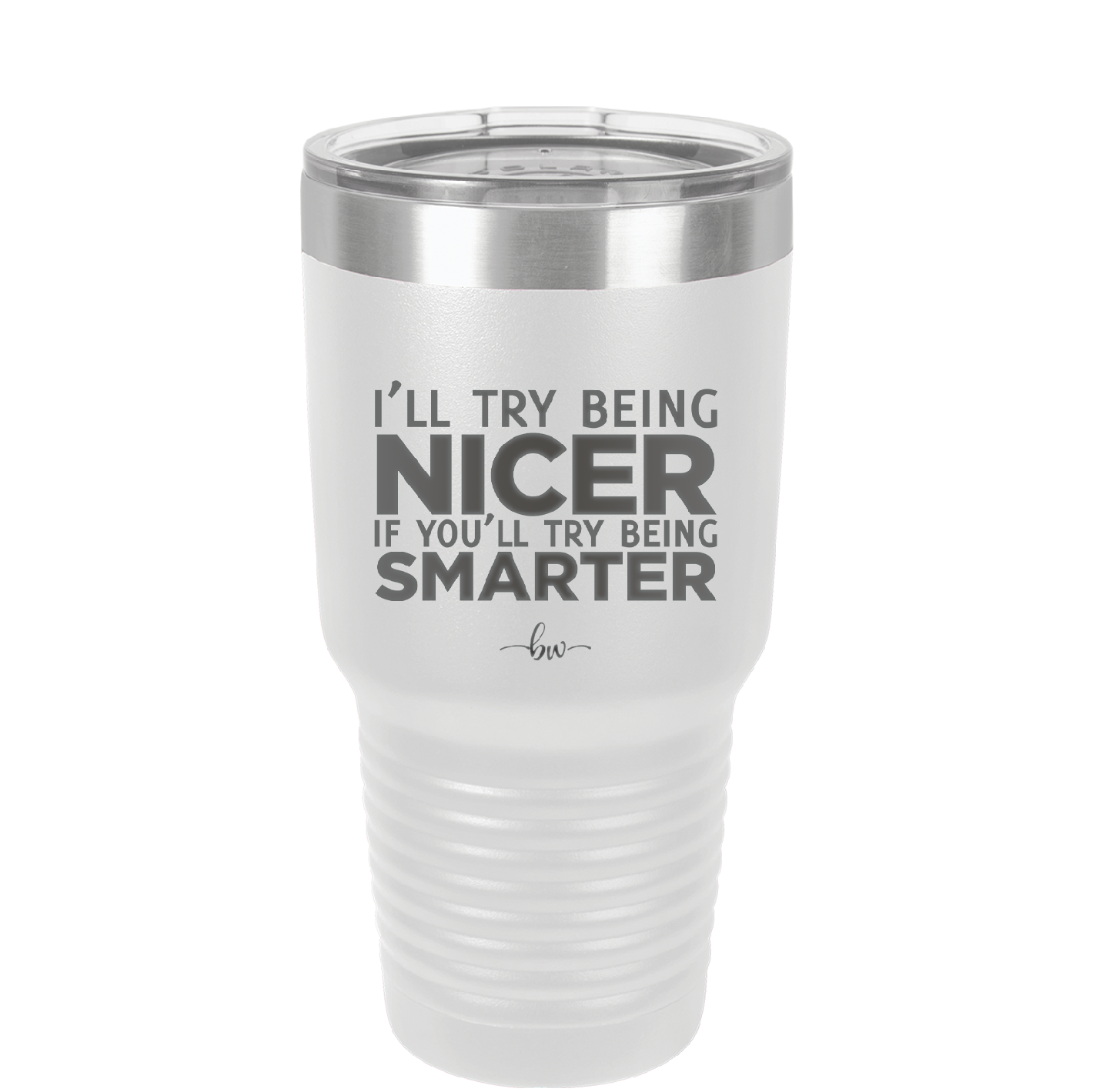 I'll Try Being Nicer if You'll Try Being Smarter - Laser Engraved Stainless Steel Drinkware - 2310 -