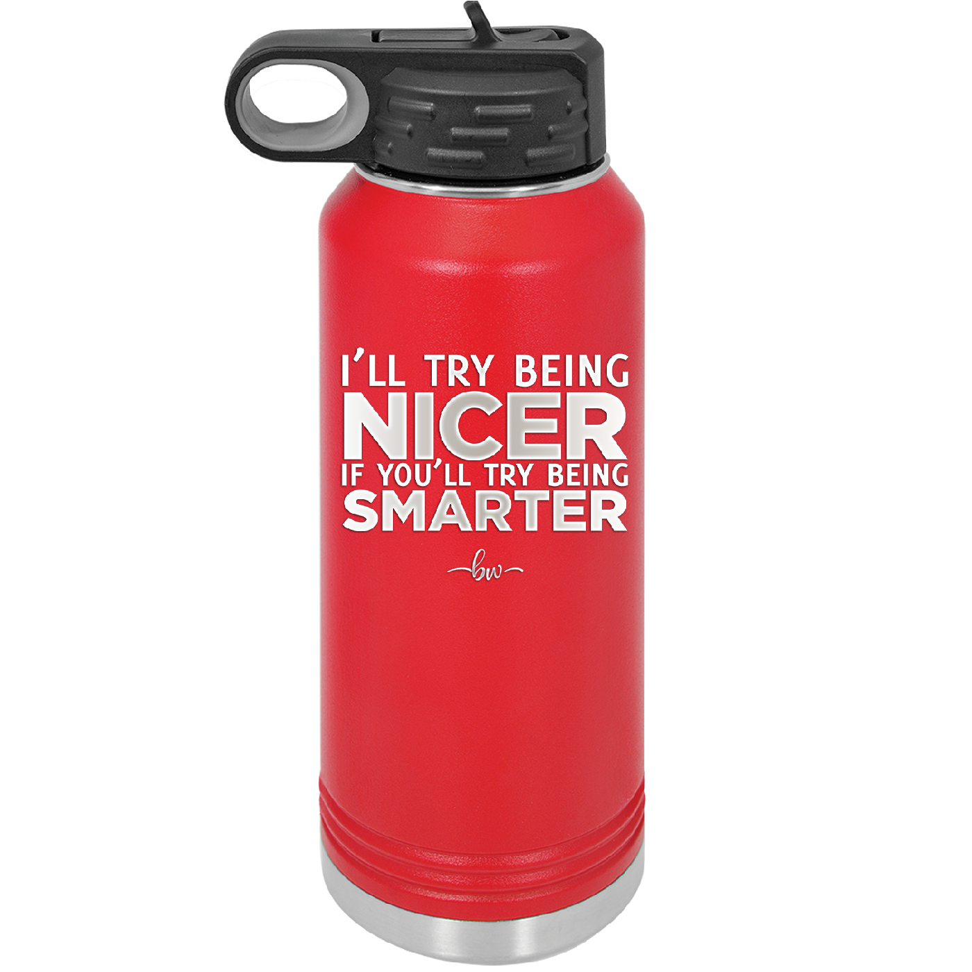 I'll Try Being Nicer if You'll Try Being Smarter - Laser Engraved Stainless Steel Drinkware - 2310 -