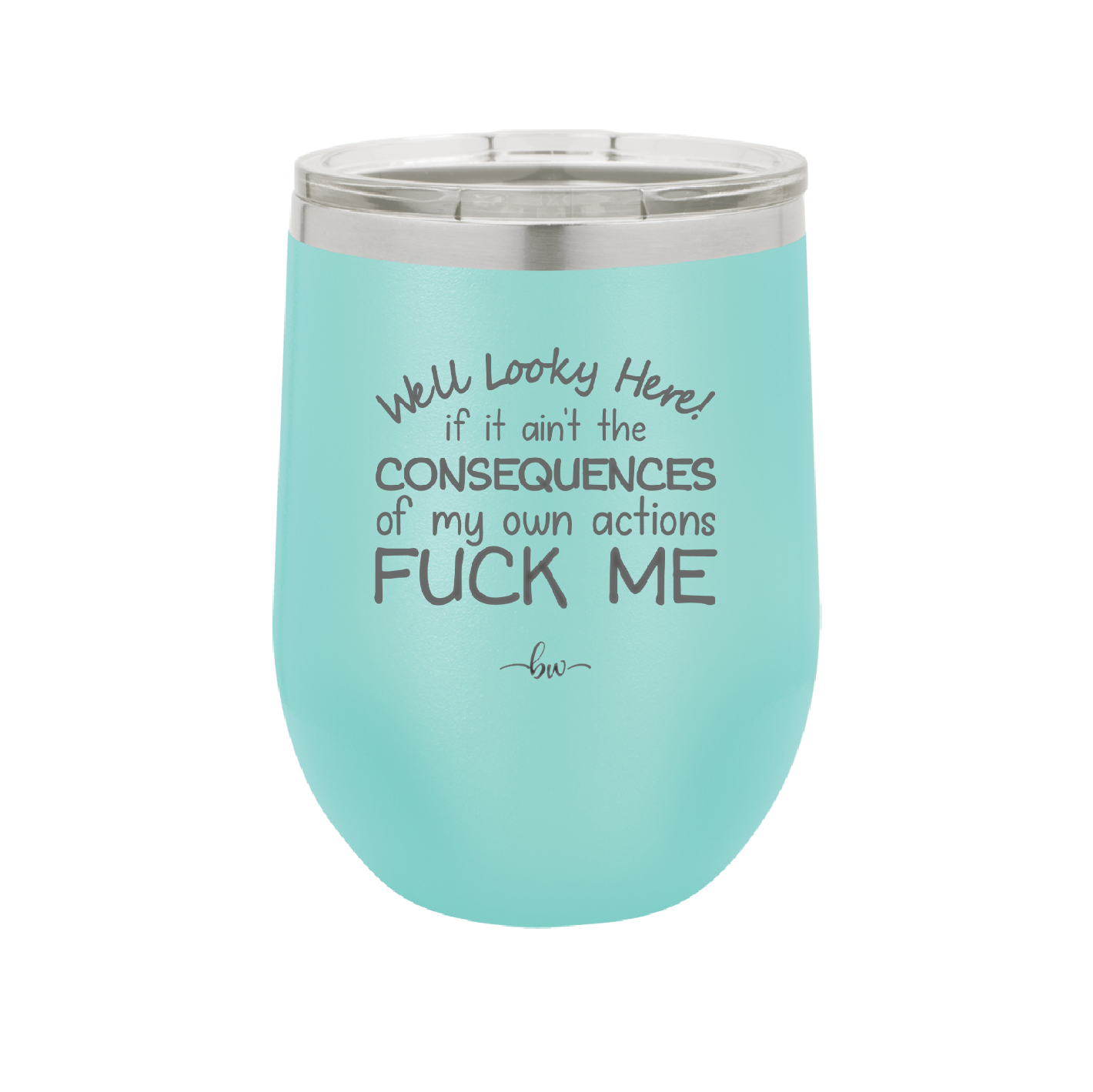 Well Looky Here If it Ain't the Consequences of My Own Actions Fuck Me - Laser Engraved Stainless Steel Drinkware - 2331 -