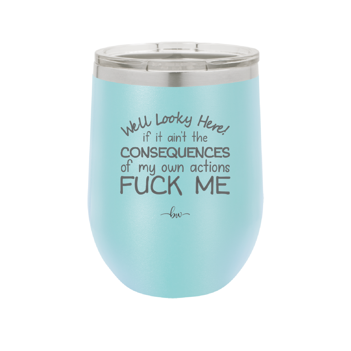 Well Looky Here If it Ain't the Consequences of My Own Actions Fuck Me - Laser Engraved Stainless Steel Drinkware - 2331 -