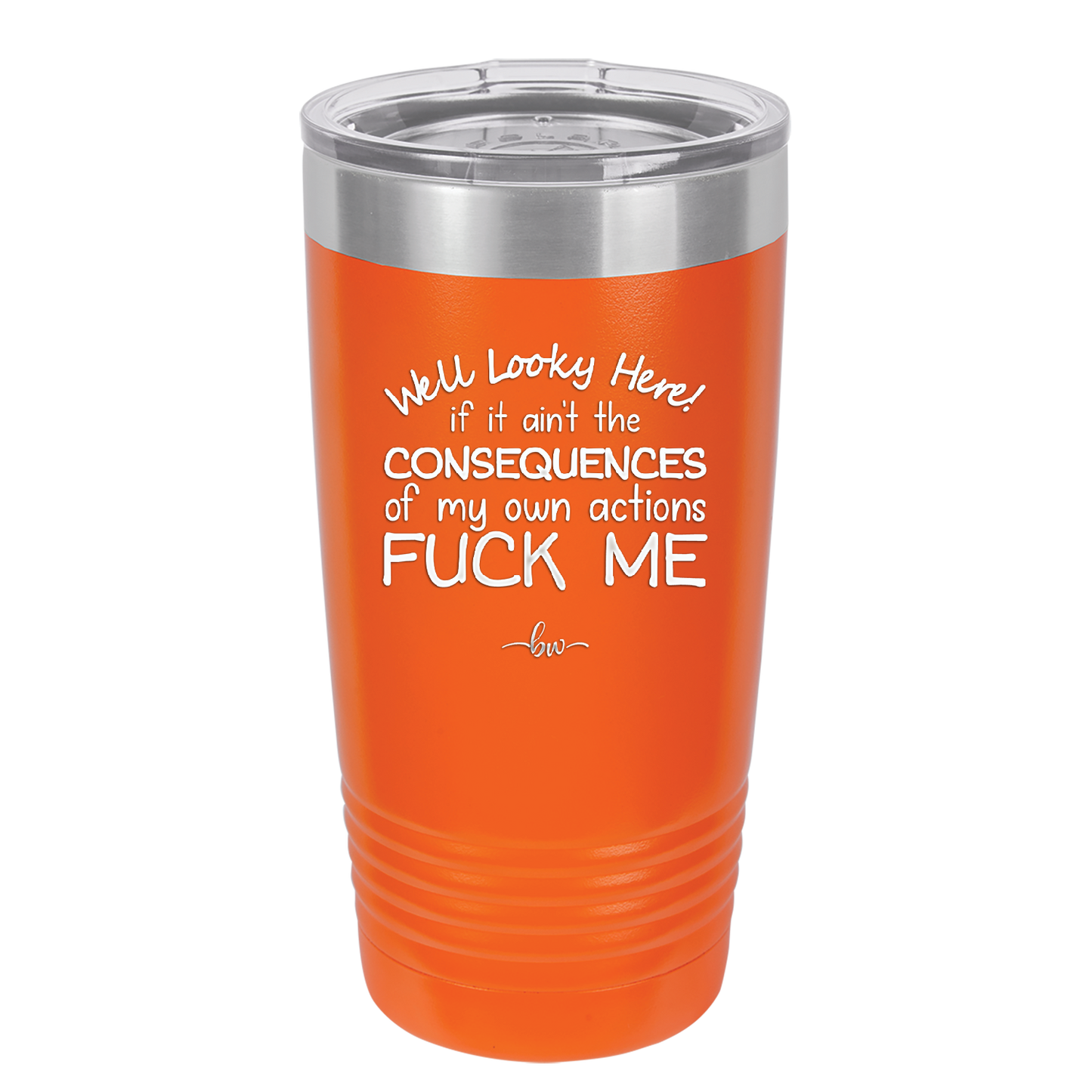Well Looky Here If it Ain't the Consequences of My Own Actions Fuck Me - Laser Engraved Stainless Steel Drinkware - 2331 -