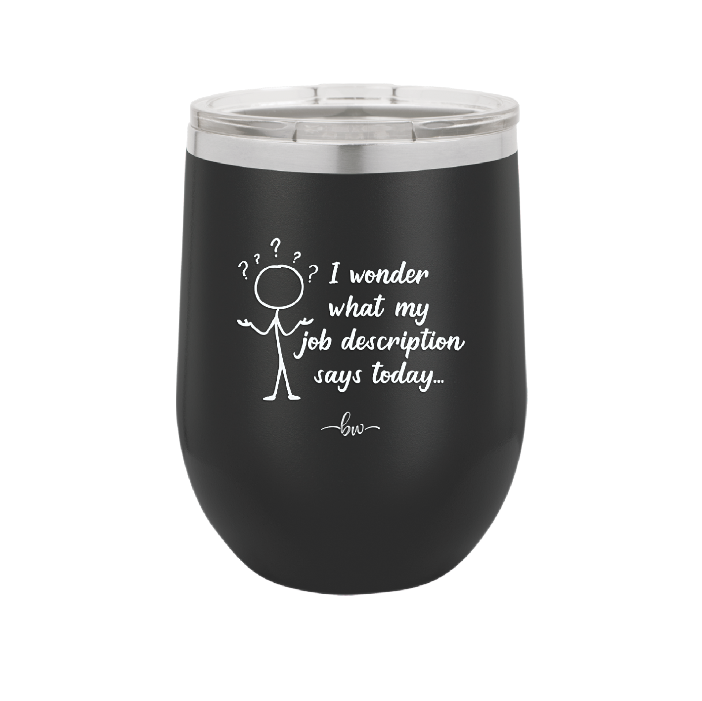I Wonder What My Job Description Says Today - Laser Engraved Stainless Steel Drinkware - 2345 -