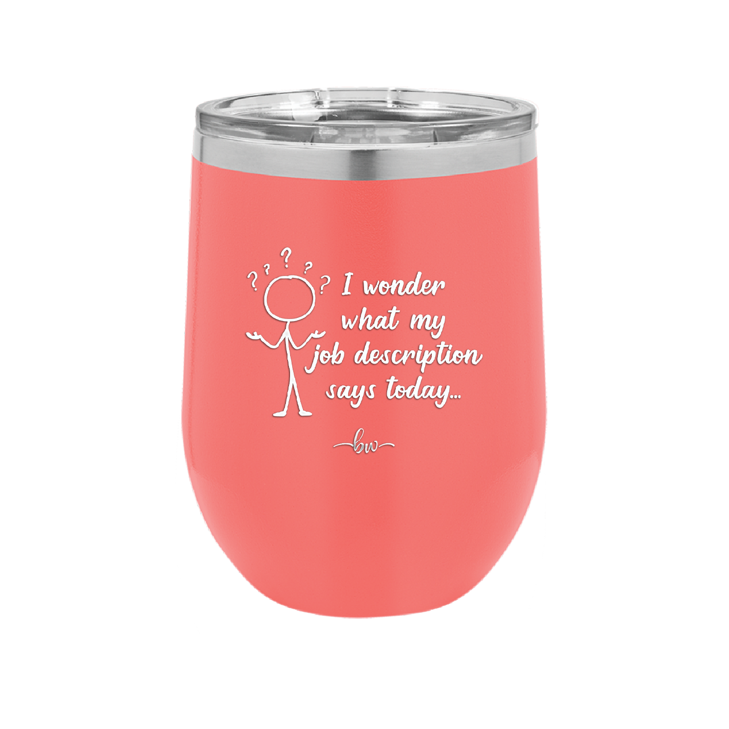 I Wonder What My Job Description Says Today - Laser Engraved Stainless Steel Drinkware - 2345 -