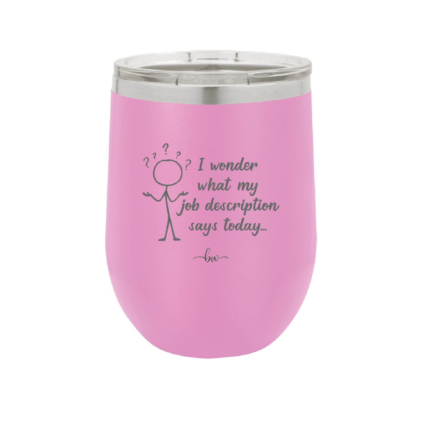 I Wonder What My Job Description Says Today - Laser Engraved Stainless Steel Drinkware - 2345 -