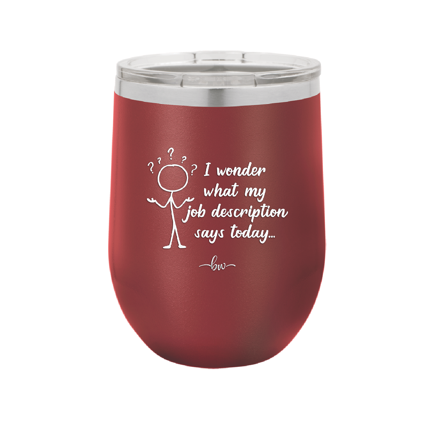 I Wonder What My Job Description Says Today - Laser Engraved Stainless Steel Drinkware - 2345 -
