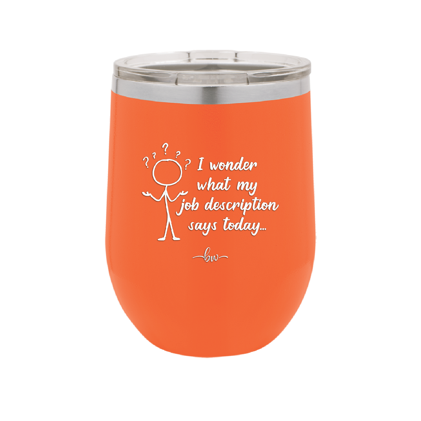 I Wonder What My Job Description Says Today - Laser Engraved Stainless Steel Drinkware - 2345 -