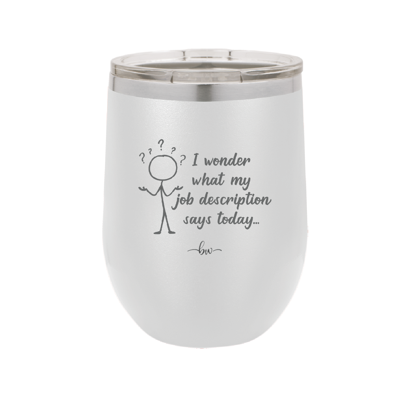 I Wonder What My Job Description Says Today - Laser Engraved Stainless Steel Drinkware - 2345 -
