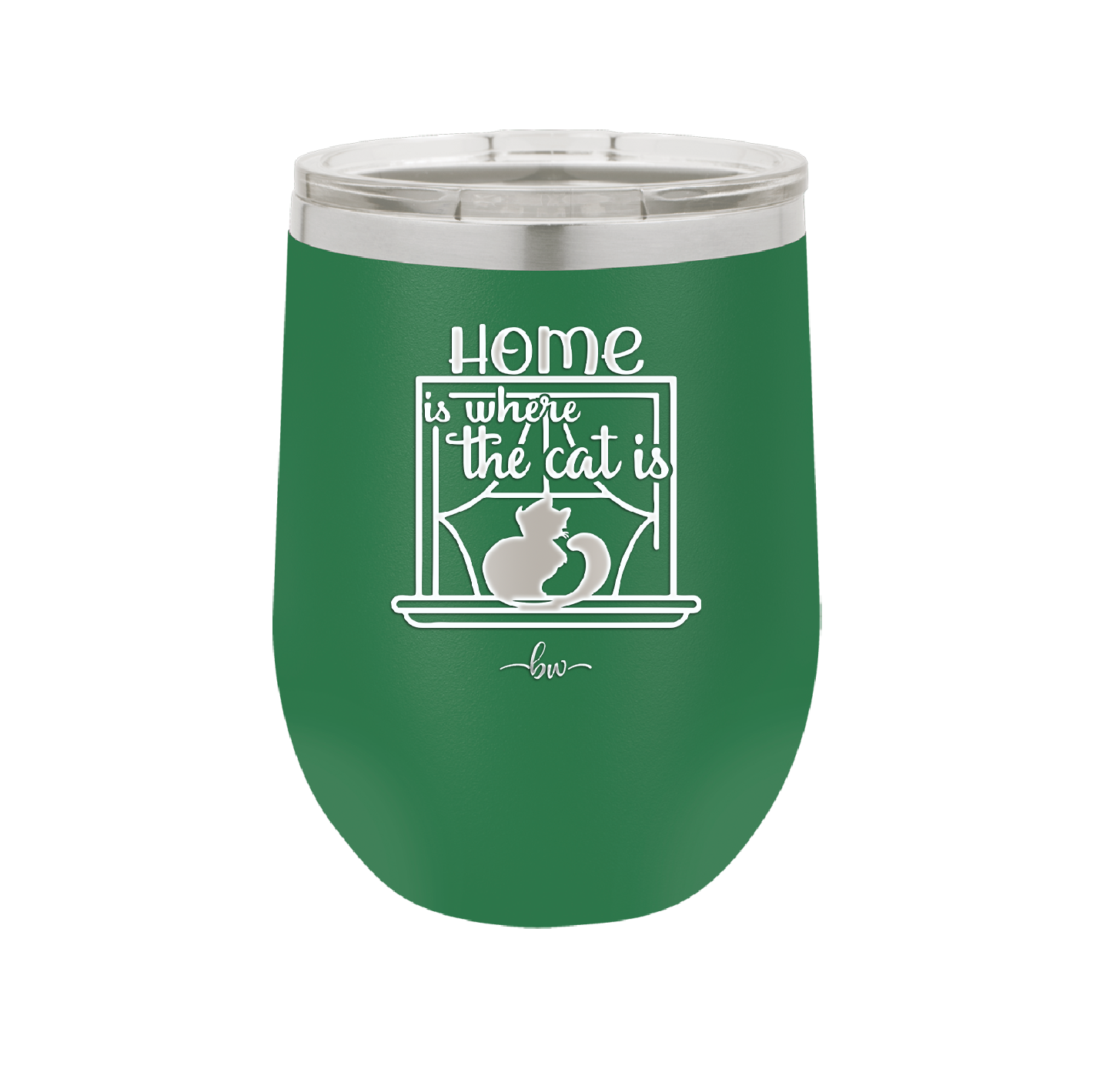 Home is Where the Cat is - Laser Engraved Stainless Steel Drinkware - 2370 -