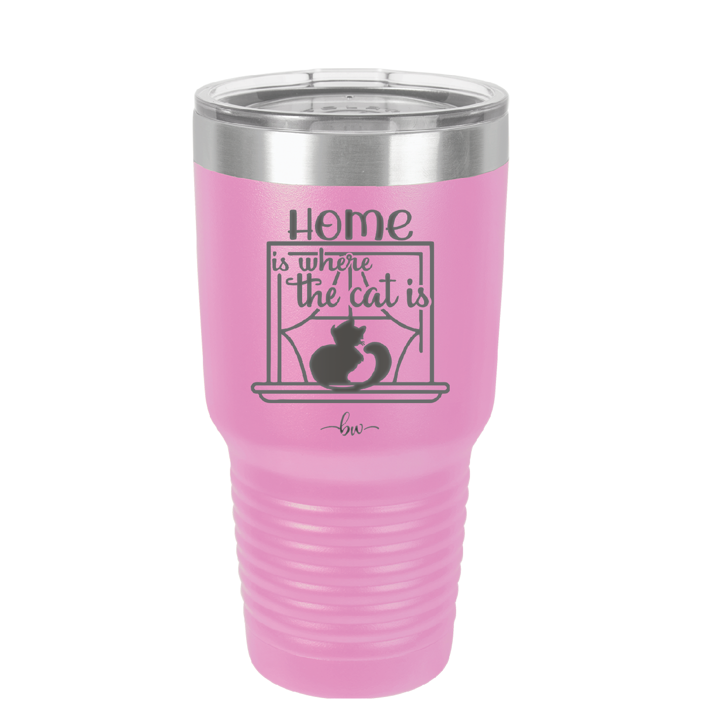 Home is Where the Cat is - Laser Engraved Stainless Steel Drinkware - 2370 -