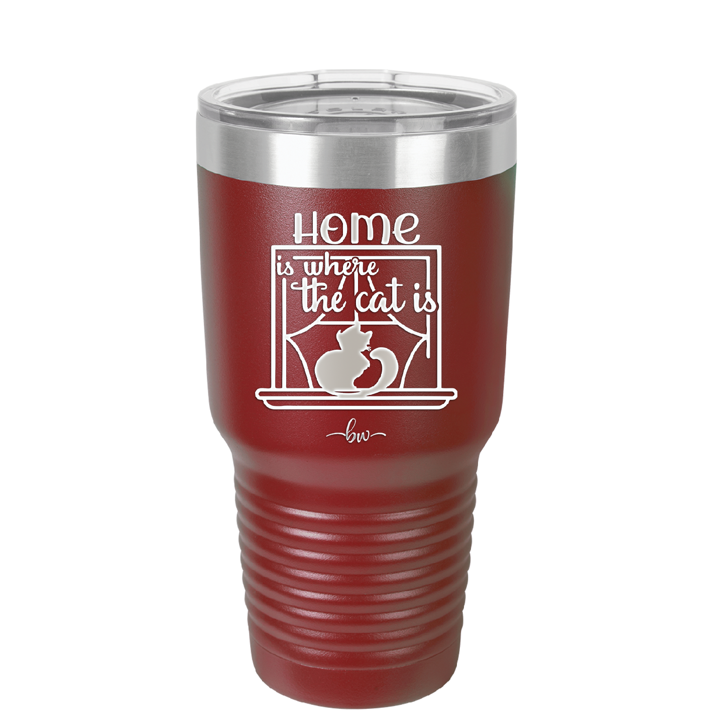 Home is Where the Cat is - Laser Engraved Stainless Steel Drinkware - 2370 -