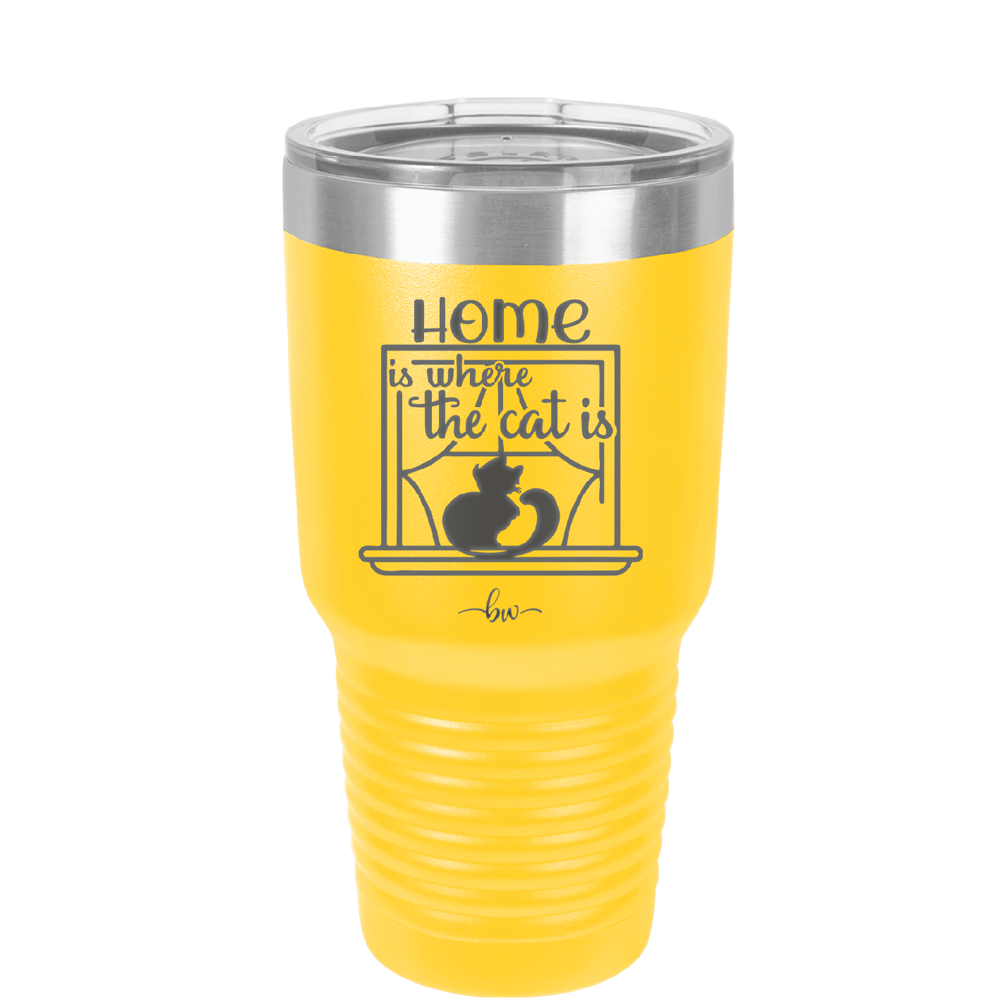 Home is Where the Cat is - Laser Engraved Stainless Steel Drinkware - 2370 -