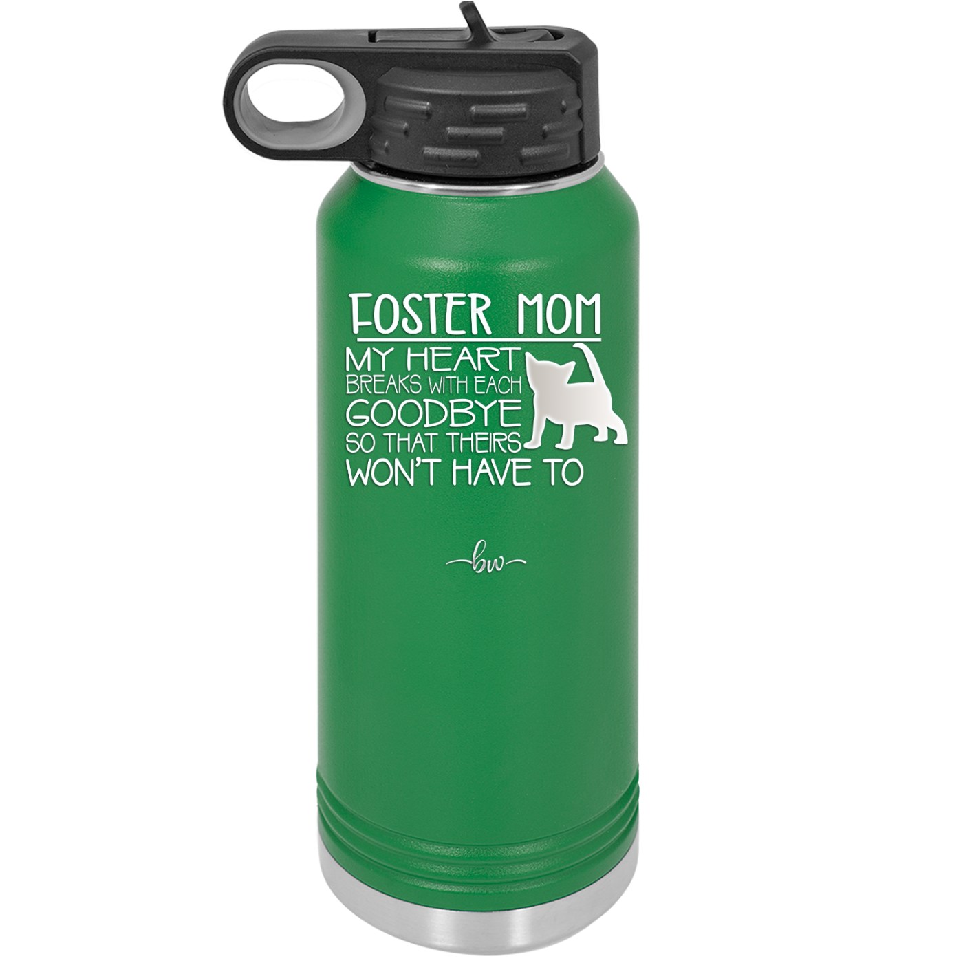 Foster Mom My Heart Breaks with Each Goodbye (Cat) - Laser Engraved Stainless Steel Drinkware - 2372 -