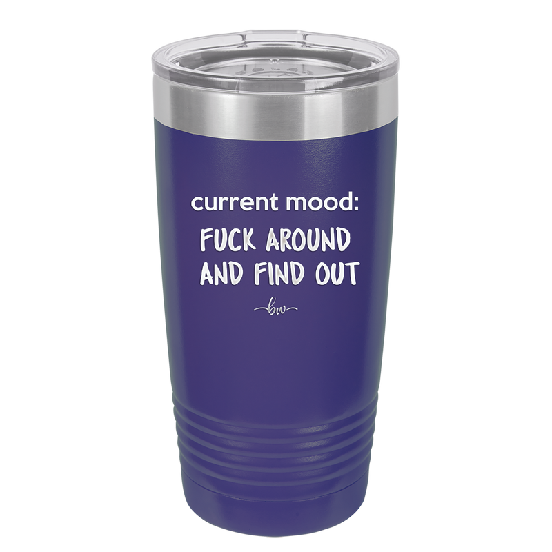Current Mood: Fuck Around and Find Out - Laser Engraved Stainless Steel Drinkware - 2382 -