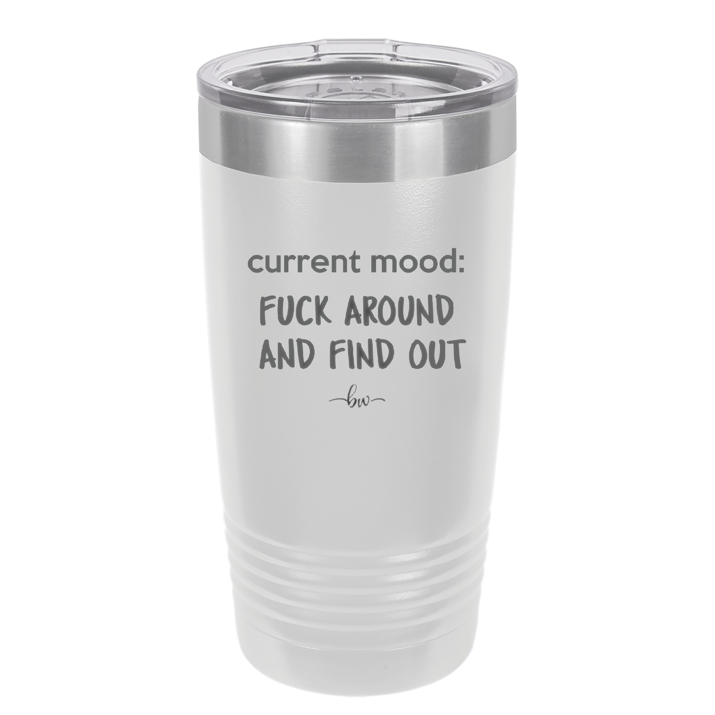 Current Mood: Fuck Around and Find Out - Laser Engraved Stainless Steel Drinkware - 2382 -