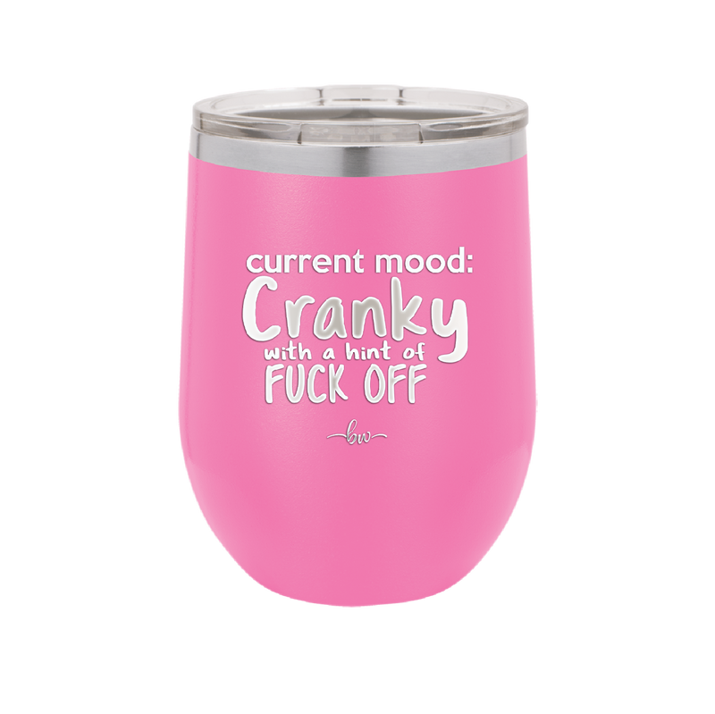 Current Mood: Cranky with a Hint of Fuck Off - Laser Engraved Stainless Steel Drinkware - 2383 -