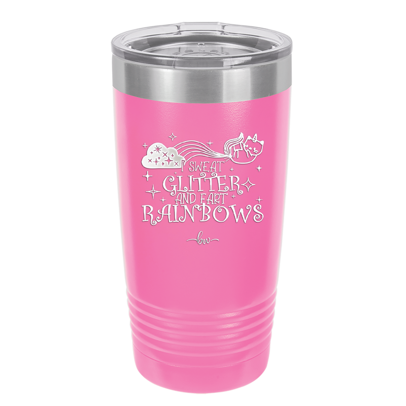 I Sweat Glitter and Fart Rainbows Cat - Laser Engraved Stainless Steel Drinkware - 2397 -