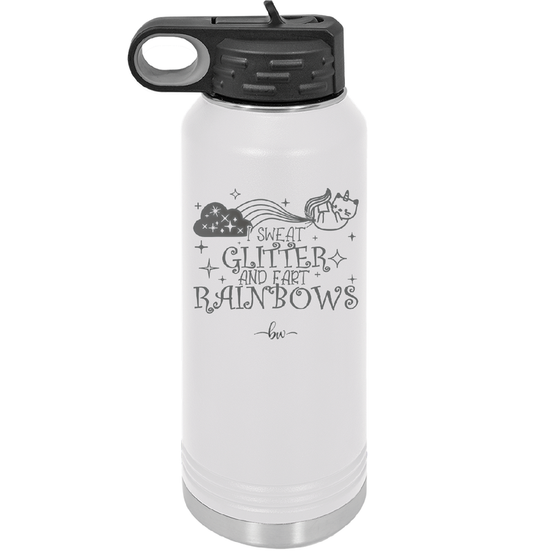 I Sweat Glitter and Fart Rainbows Cat - Laser Engraved Stainless Steel Drinkware - 2397 -