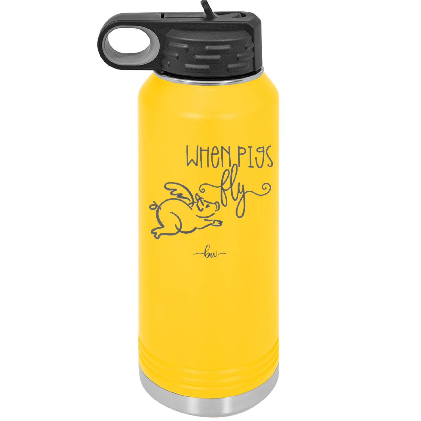 When Pigs Fly - Laser Engraved Stainless Steel Drinkware - 2401 -