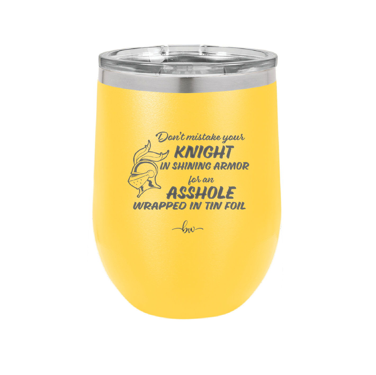 Don't Mistake Your Knight in Shining Armor for an Asshole Wearing Tin Foil - Laser Engraved Stainless Steel Drinkware - 2405 -