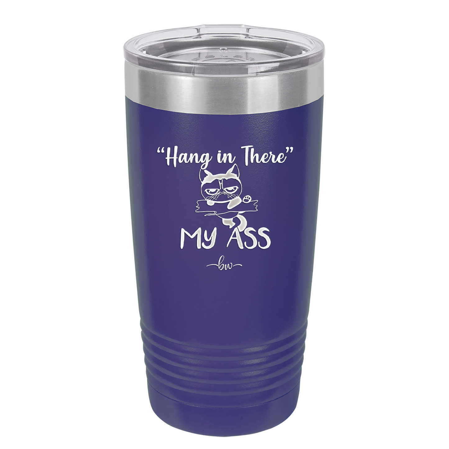 20 oz hang in there my ass tumbler in purple