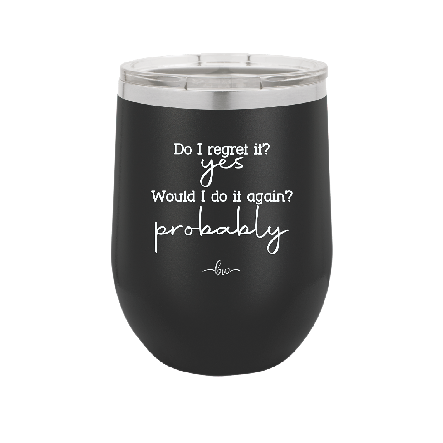 Do I Regret it? Yes. Would I Do it Again? Probably. - Laser Engraved Stainless Steel Drinkware - 2442 -