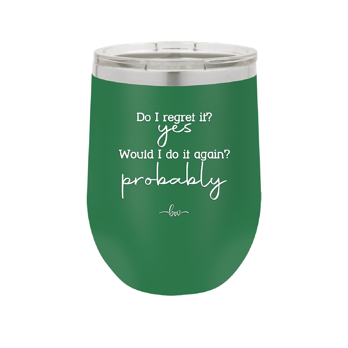 Do I Regret it? Yes. Would I Do it Again? Probably. - Laser Engraved Stainless Steel Drinkware - 2442 -