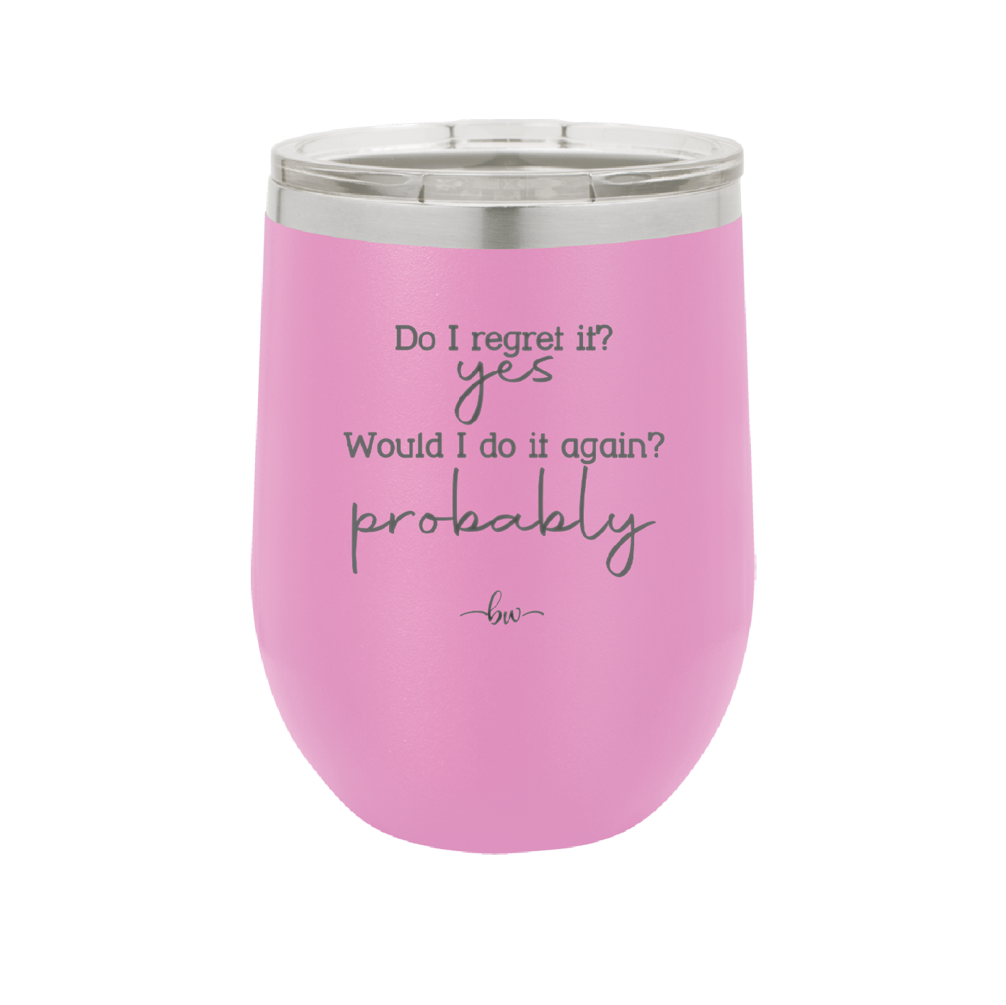 Do I Regret it? Yes. Would I Do it Again? Probably. - Laser Engraved Stainless Steel Drinkware - 2442 -