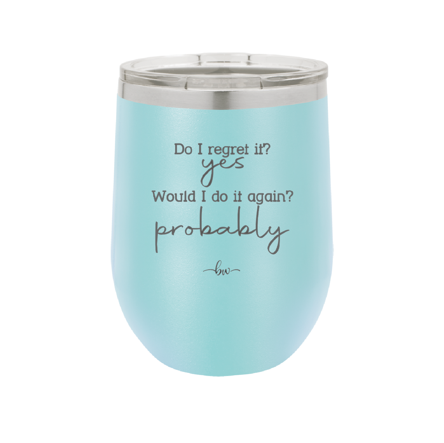 Do I Regret it? Yes. Would I Do it Again? Probably. - Laser Engraved Stainless Steel Drinkware - 2442 -
