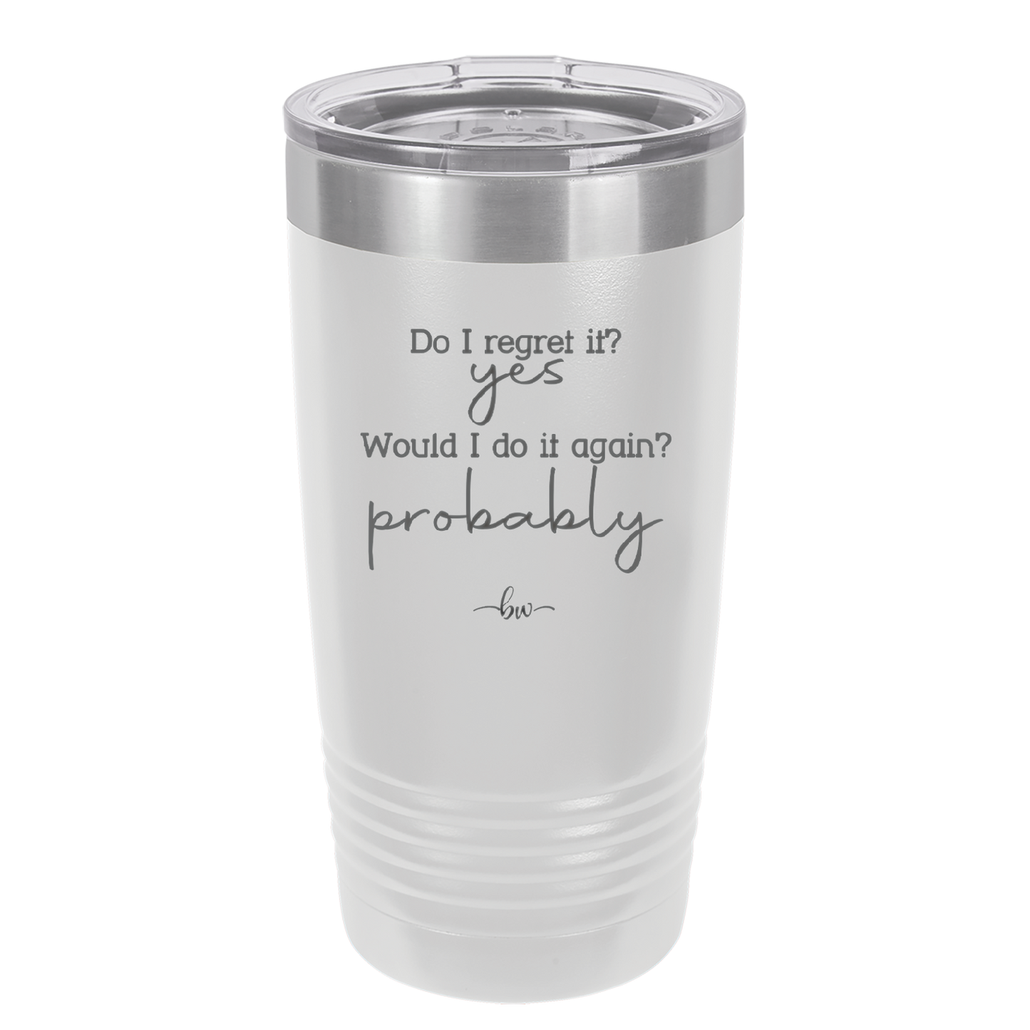 Do I Regret it? Yes. Would I Do it Again? Probably. - Laser Engraved Stainless Steel Drinkware - 2442 -