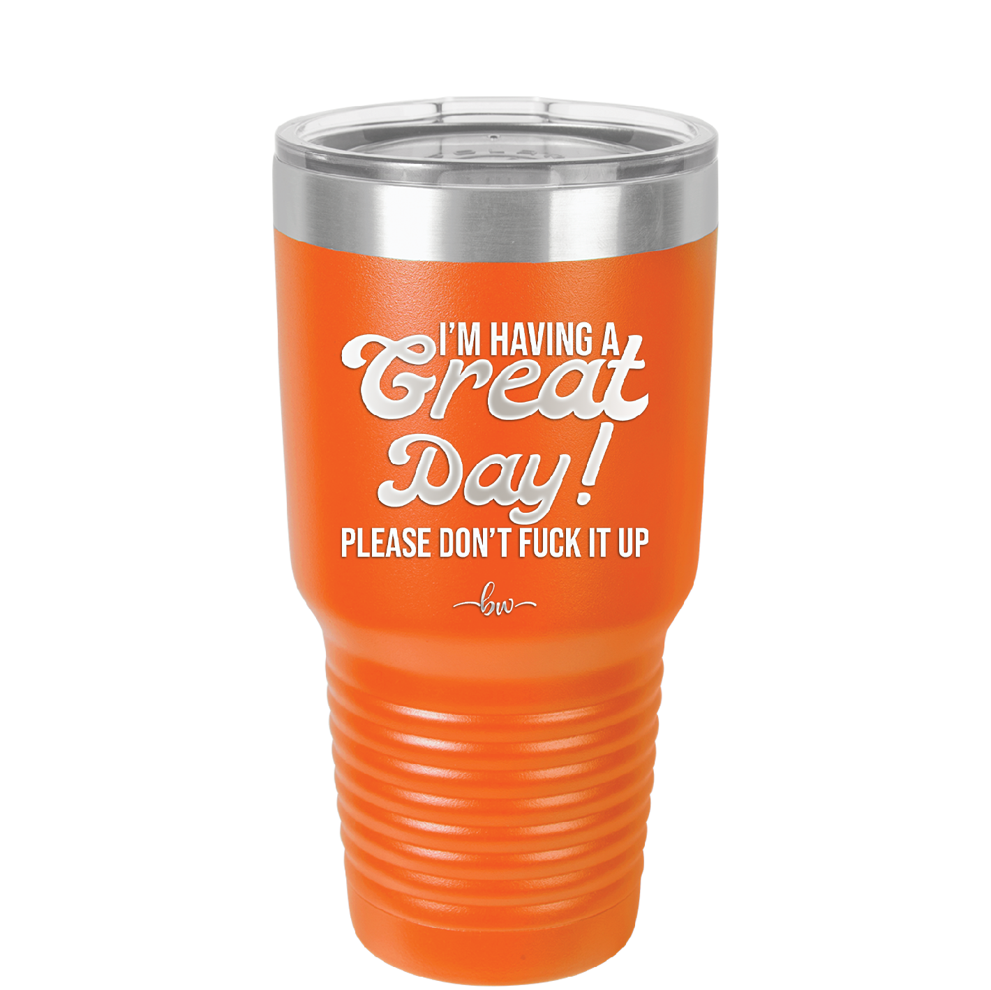 I'm Having a Great Day Please Don't Fuck it Up - Laser Engraved Stainless Steel Drinkware - 2459 -
