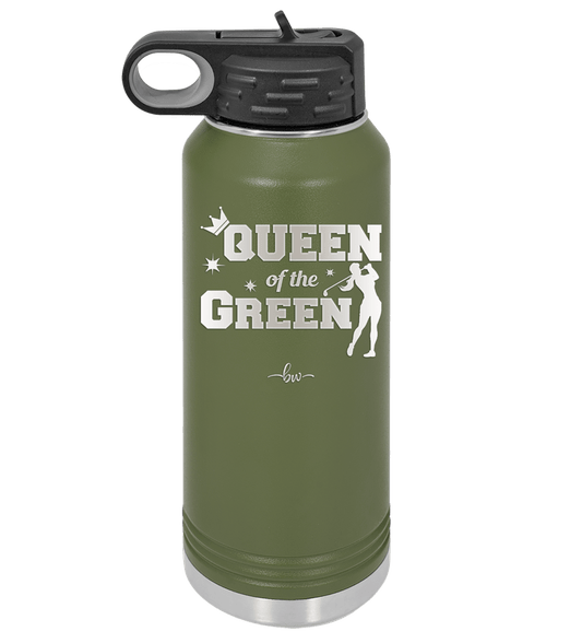 Queen of the Green Woman Golf 2 - Laser Engraved Stainless Steel Drinkware - 1673 -