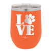 LOVE with Pawprint - Laser Engraved Stainless Steel Drinkware - 1018 -