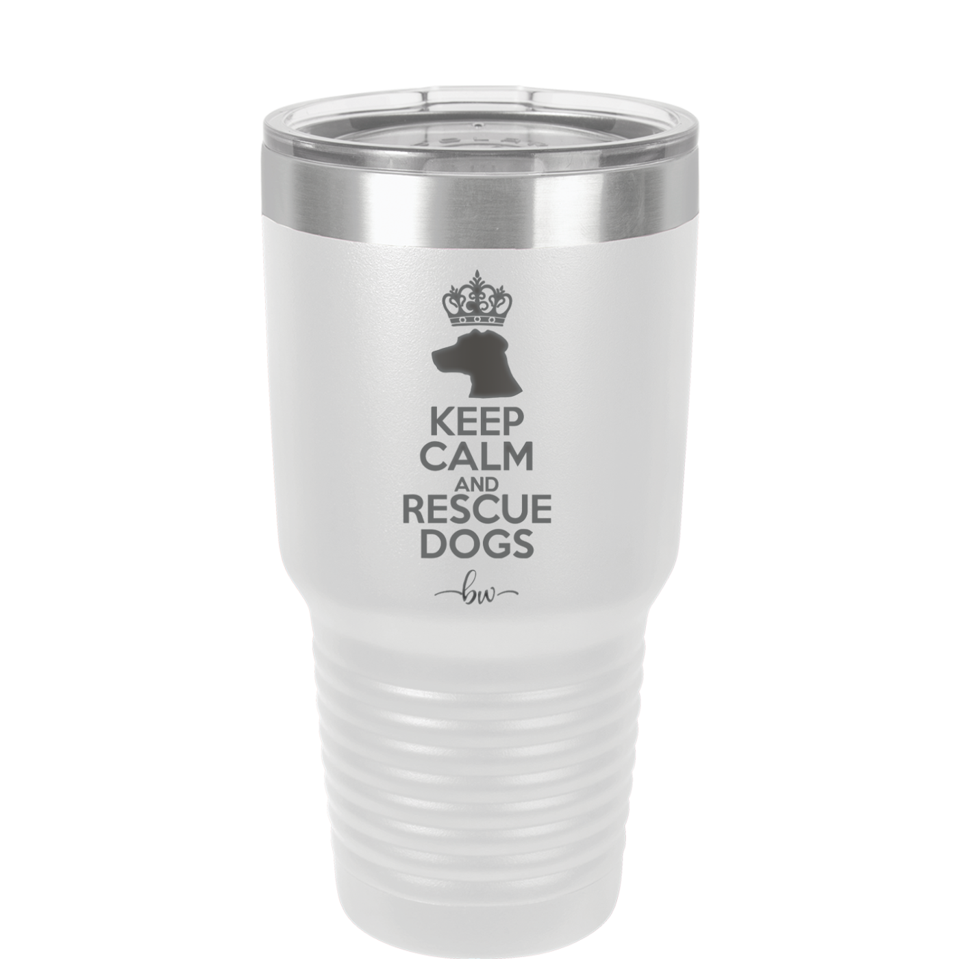 Keep Calm and Rescue Dogs - Laser Engraved Stainless Steel Drinkware - 1029 -
