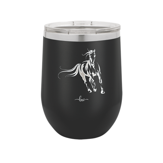 Running Horse - Laser Engraved Stainless Steel Drinkware - 1037 -