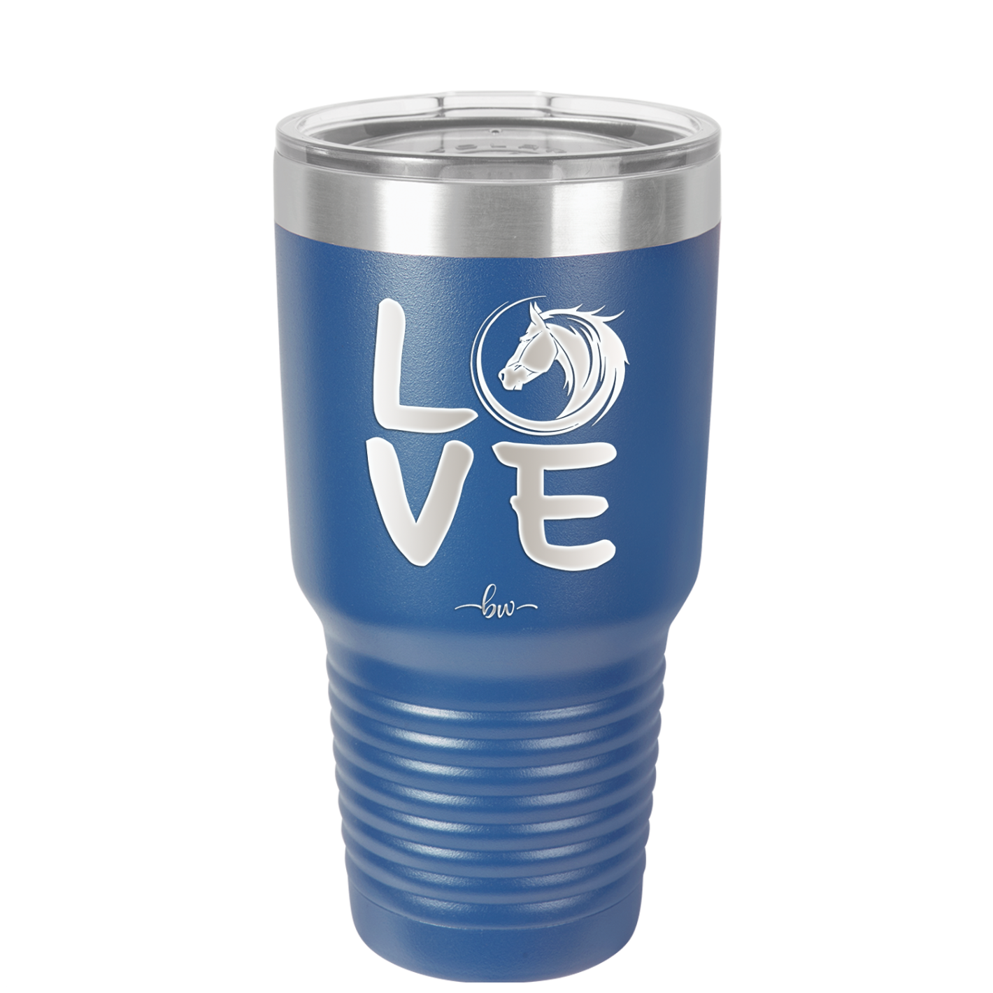 LOVE with Horse Head - Laser Engraved Stainless Steel Drinkware - 1038 -