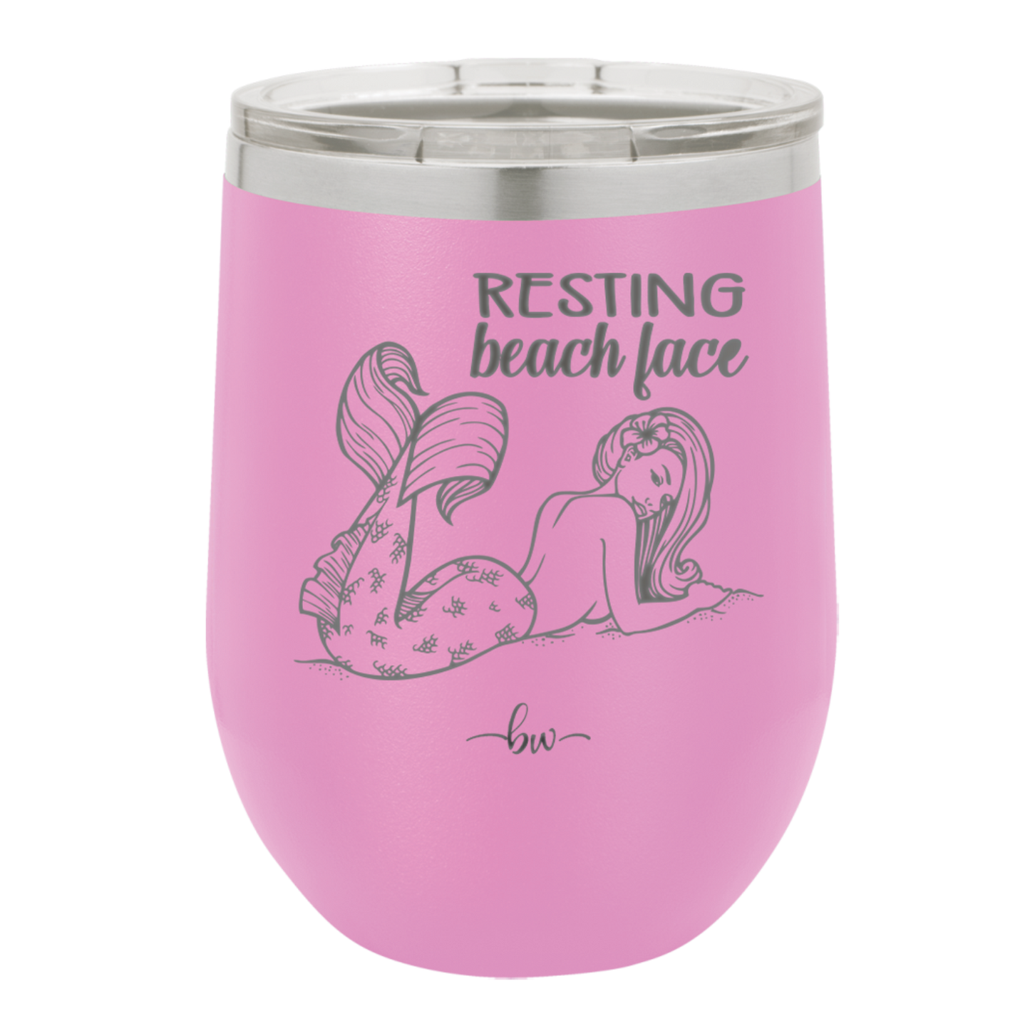 Resting Beach Face - Laser Engraved Stainless Steel Drinkware - 1099 -