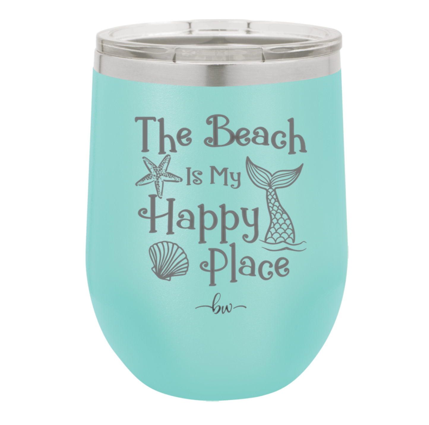 The Beach is My Happy Place - Laser Engraved Stainless Steel Drinkware - 1101 -