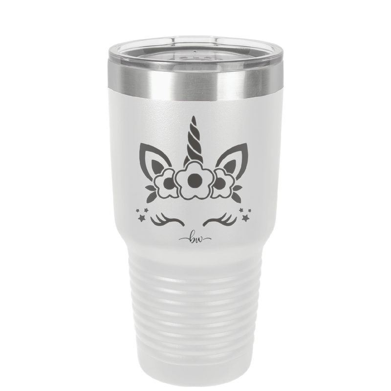 Unicorn Face - Laser Engraved Stainless Steel Drinkware - 1109 -