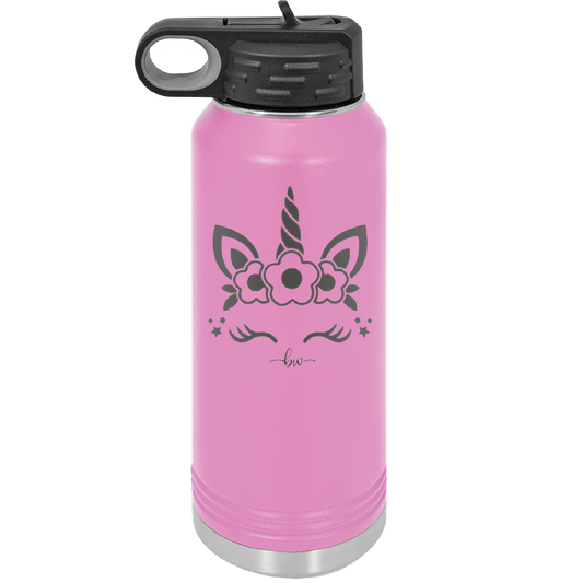 Unicorn Face - Laser Engraved Stainless Steel Drinkware - 1109 -