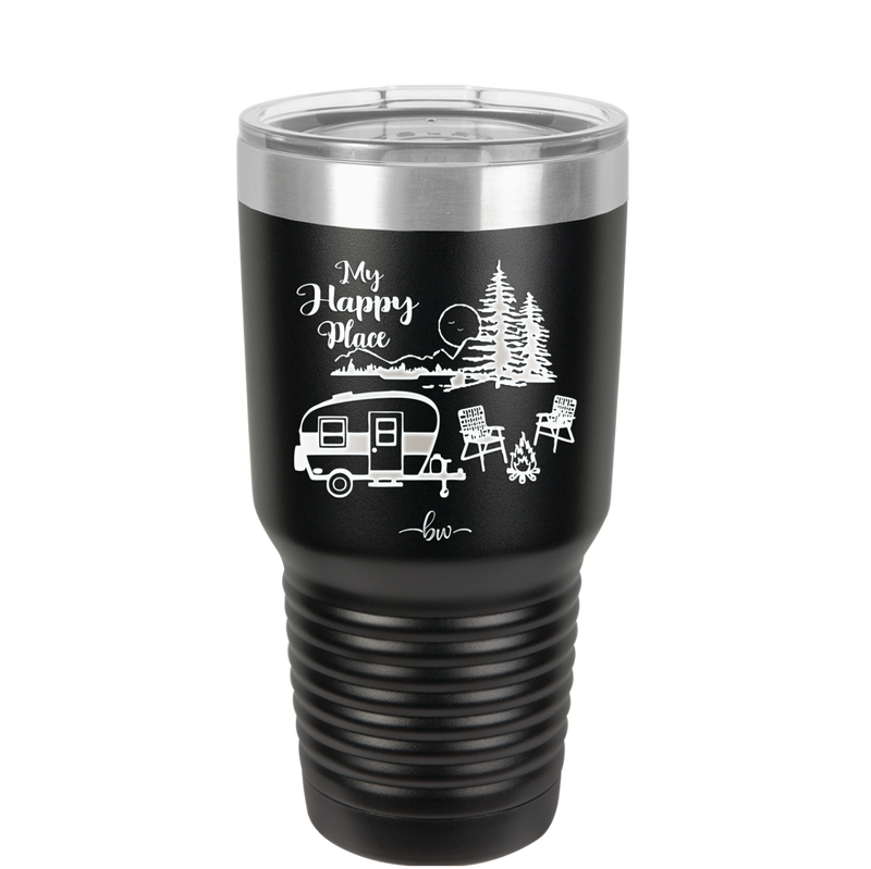 My Happy Place Camping - Laser Engraved Stainless Steel Drinkware - 1126 -