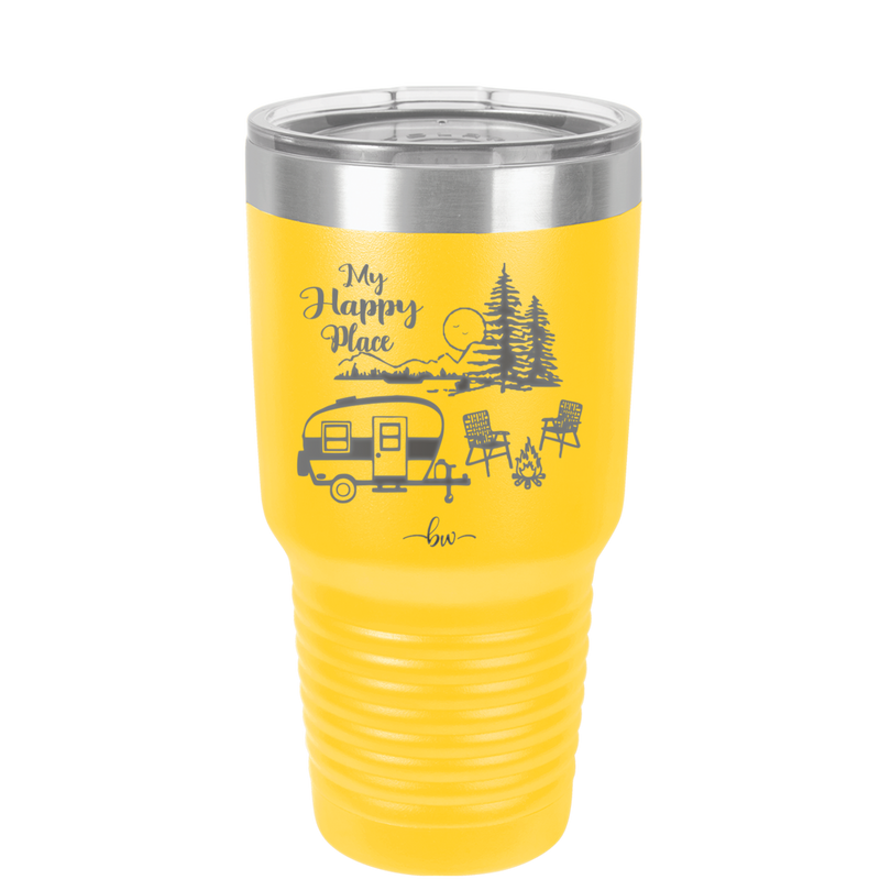 My Happy Place Camping - Laser Engraved Stainless Steel Drinkware - 1126 -