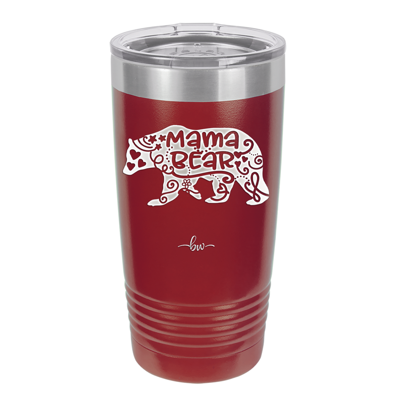Mama Bear Swirly - Laser Engraved Stainless Steel Drinkware - 1142 -