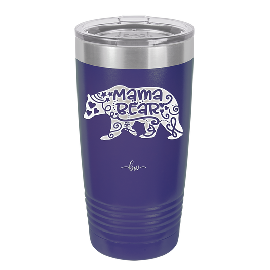 Mama Bear Swirly - Laser Engraved Stainless Steel Drinkware - 1142 -