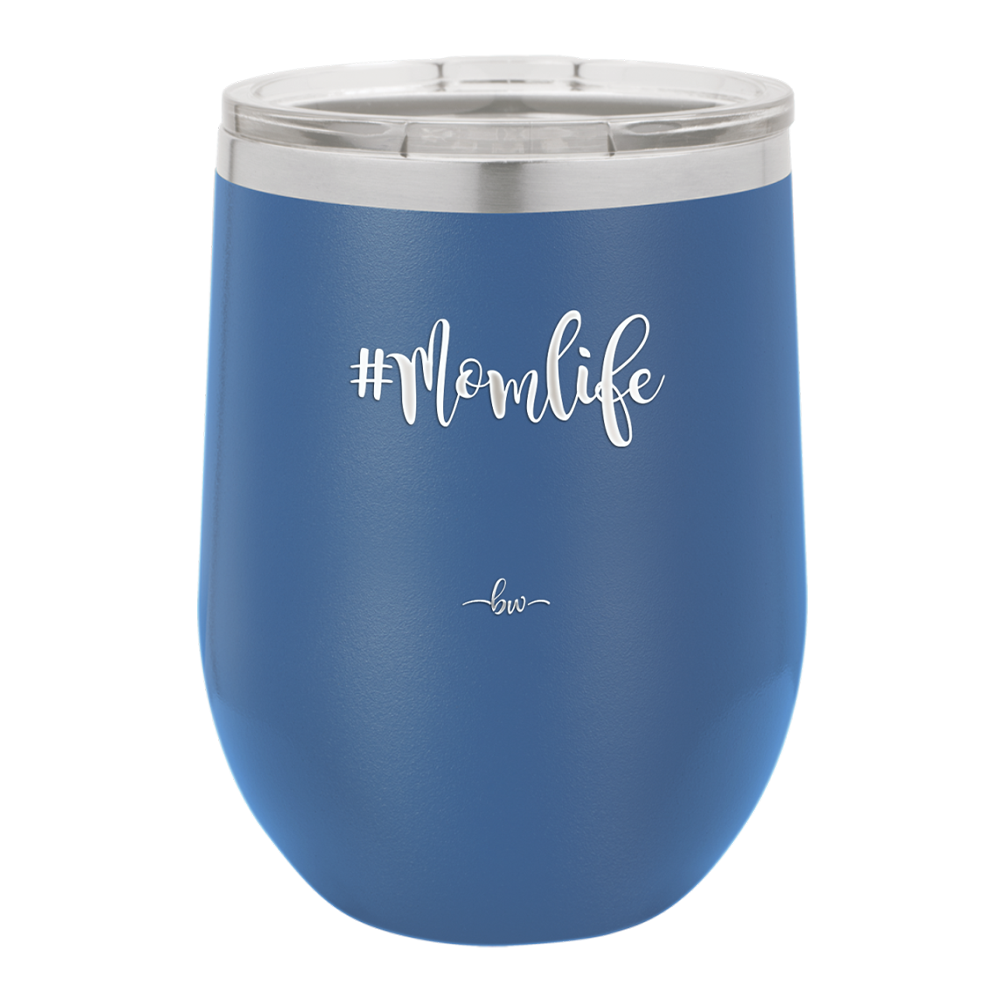12oz  Mom life wine cup in royal blue