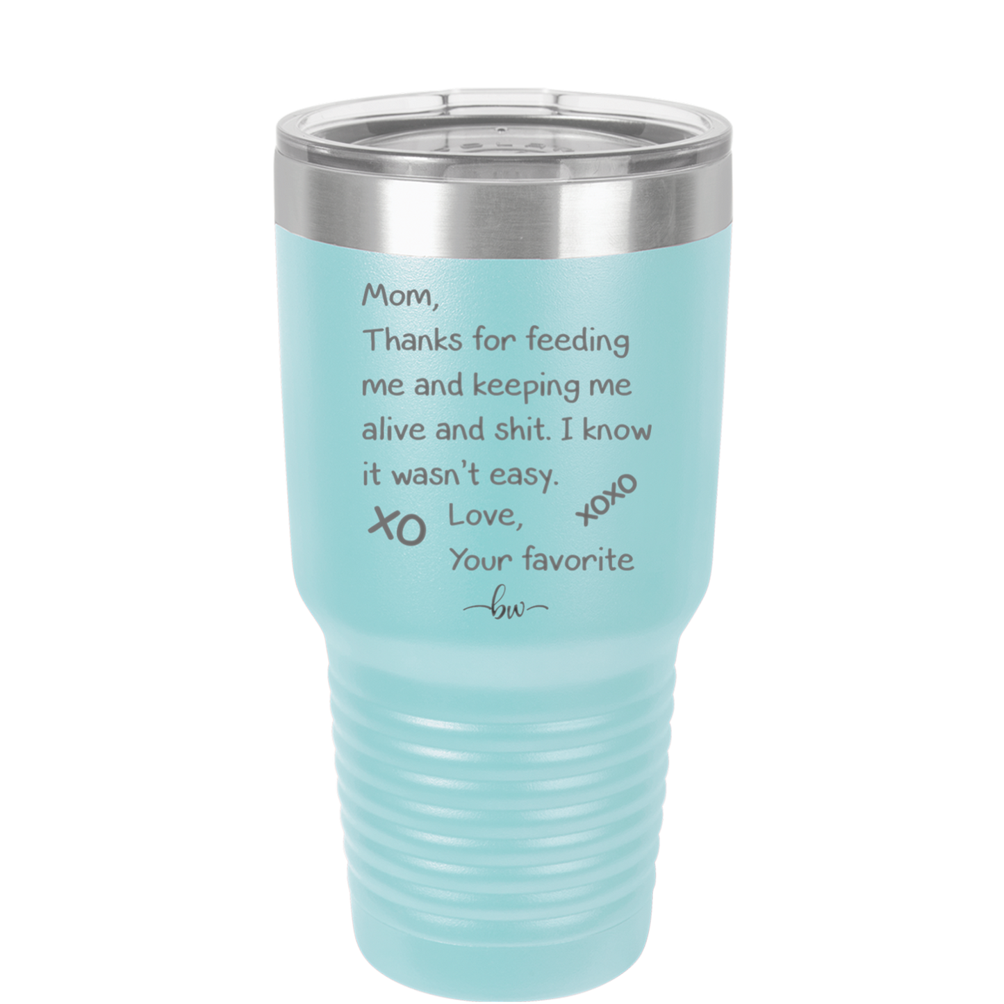 Mom Thanks for Feeding Me and Keeping Me Alive - Laser Engraved Stainless Steel Drinkware - 1166 -
