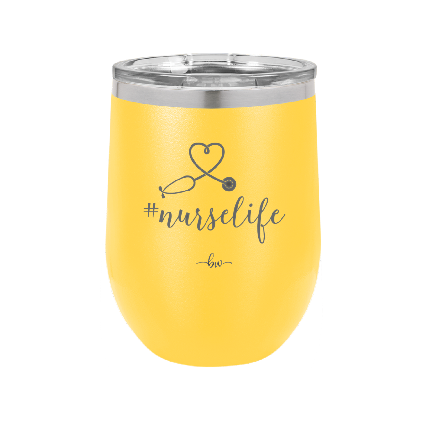 12 oz #nurselife wine cup - yellow