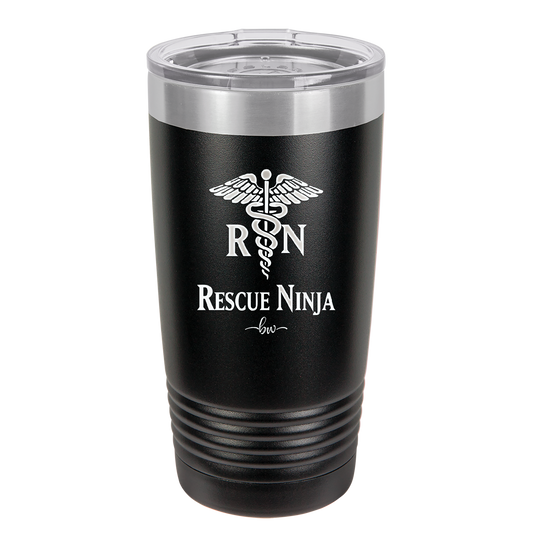 RN Rescue Ninja Nurse Caduceus - Laser Engraved Stainless Steel Drinkware - 1274 -